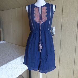 As U Wish Juniors' Sleeveless Embroidered Dress,